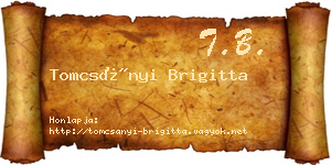 Tomcsányi Brigitta névjegykártya