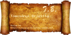 Tomcsányi Brigitta névjegykártya