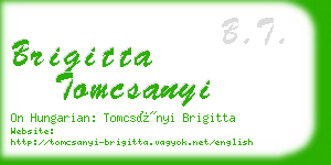 brigitta tomcsanyi business card
